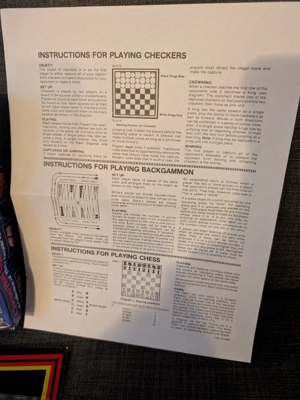 Chess Backgammon Checkers Board Game!